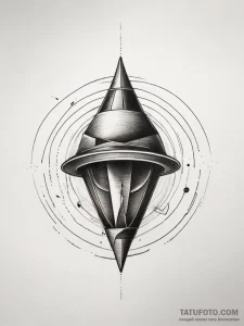 A spinning top, tattoo line art, realistic bl... - эскиз тату (№1753773886_0, 29.07.2025 07:24) — Tatufoto.com