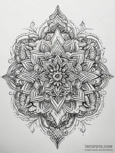 Tattoo design: a geometrical mandala incorpor... - эскиз тату (№1753774078_0, 29.07.2025 07:27) — Tatufoto.com