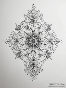 Tattoo design a delicate hexagon with a tiny... - эскиз тату (№1753774272_0, 29.07.2025 07:31) — Tatufoto.com