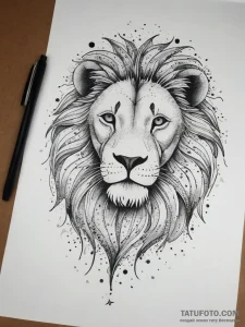 Tattoo sketch a leo constellation, its stars... - эскиз тату (№1753775630_0, 29.07.2025 07:53) — Tatufoto.com