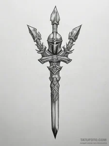 Tattoo sketch a spartan spear crossed with a... - эскиз тату (№1753777376_0, 29.07.2025 08:22) — Tatufoto.com