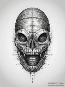 Trilobite fossil, tattoo drawing outline, bla... - эскиз тату (№1753777762_0, 29.07.2025 08:29) — Tatufoto.com