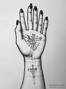 Tattoo design a minimalist symbol of a "quest... - эскиз тату (№1753778536_0, 29.07.2025 08:42) — Tatufoto.com