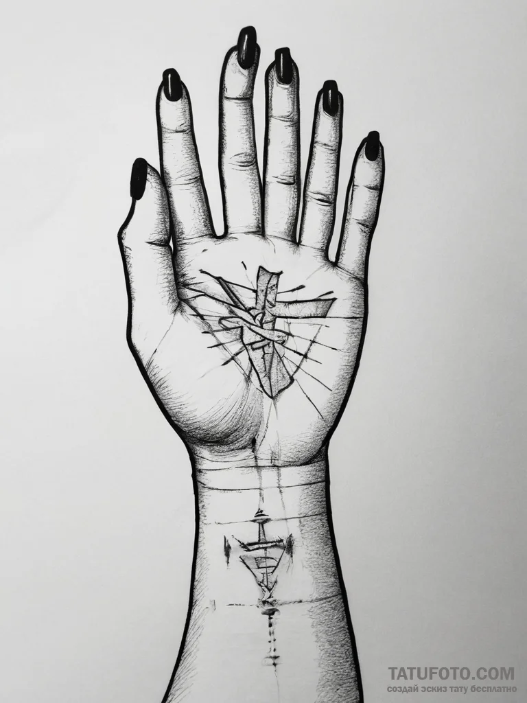 Tattoo design a minimalist symbol of a "quest... - эскиз тату (№1753778536_0, 29.07.2025 08:42) — Tatufoto.com