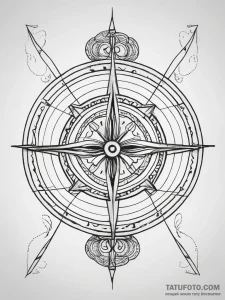 Tattoo sketch a traditional archery bow, unst... - эскиз тату (№1753779903_0, 29.07.2025 09:05) — Tatufoto.com