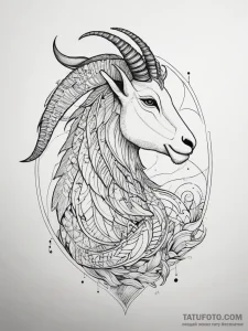 Tattoo design a capricorn goat-fish where sca... - эскиз тату (№1753780691_0, 29.07.2025 09:18) — Tatufoto.com
