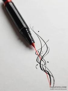 A fountain pen nib, concept art for tattoo, f... - эскиз тату (№1753780885_0, 29.07.2025 09:21) — Tatufoto.com
