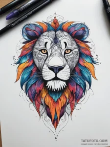 Tattoo sketch a zodiac animal (e.g., lion) wh... - эскиз тату (№1753781271_0, 29.07.2025 09:27) — Tatufoto.com