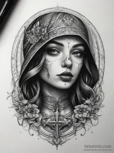 жнец - блэкворк, лайнворк - эскиз тату (№1753796918_0, 29.07.2025 13:48) — Tatufoto.com
