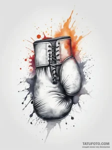 Tattoo design a boxing glove with a subtle fl... - эскиз тату (№1753801832_0, 29.07.2025 15:10) — Tatufoto.com
