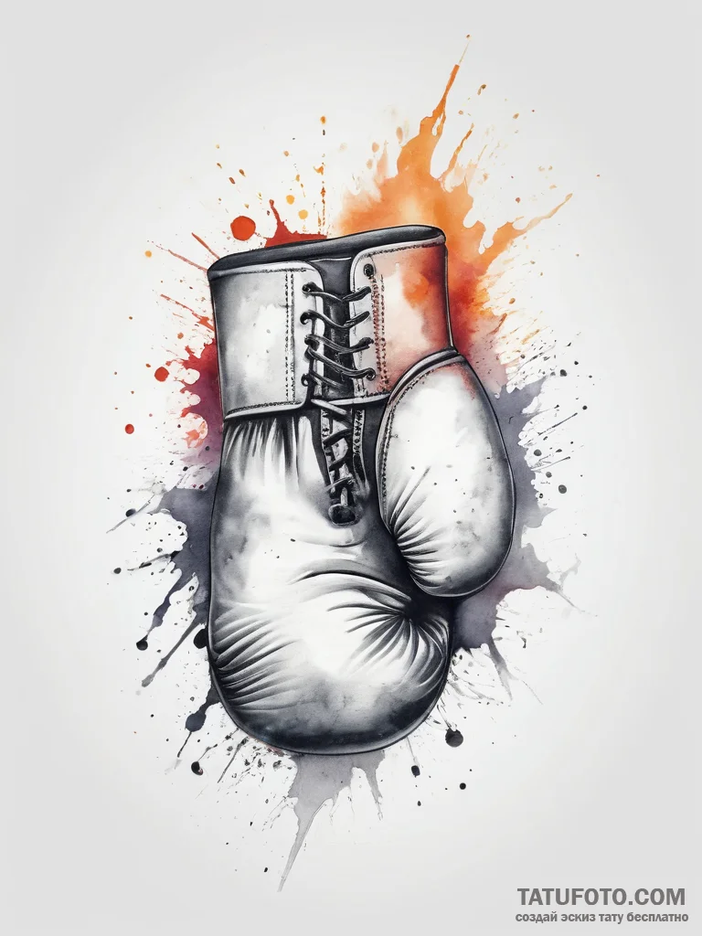 Tattoo design a boxing glove with a subtle fl... - эскиз тату (№1753801832_0, 29.07.2025 15:10) — Tatufoto.com
