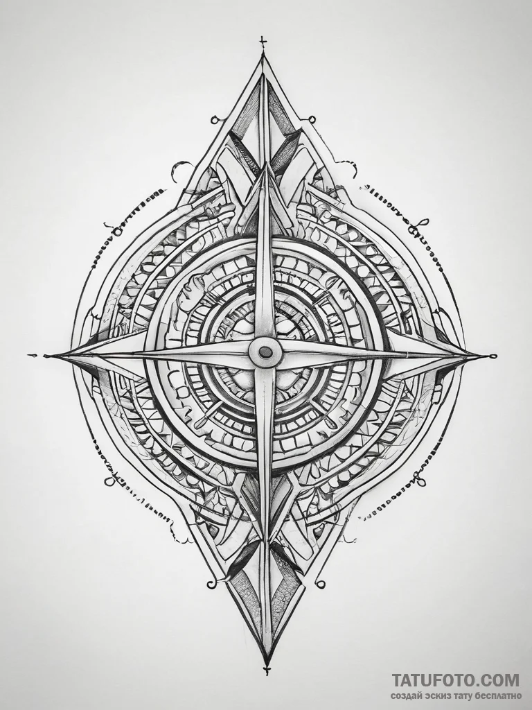 Tattoo sketch an abstract arrow design, sharp... - эскиз тату (№1753802419_0, 29.07.2025 15:20) — Tatufoto.com