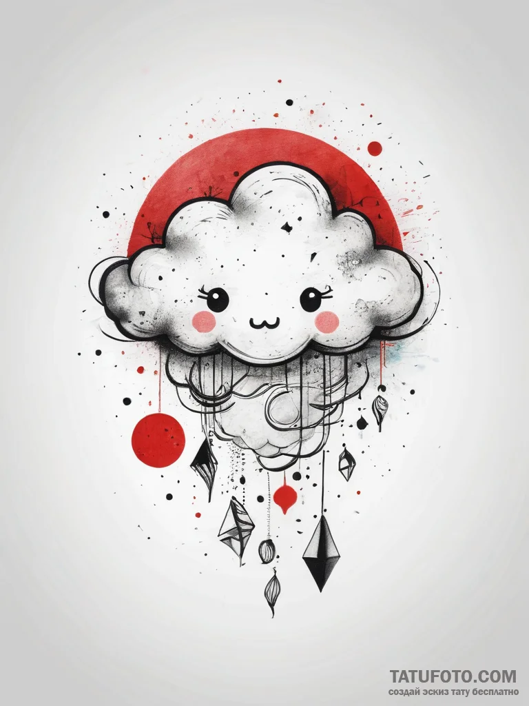 Tattoo sketch a small, whimsical drawing of a... - эскиз тату (№1753802616_0, 29.07.2025 15:23) — Tatufoto.com