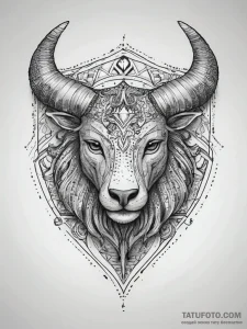 Tattoo sketch a zodiac symbol integrated into... - эскиз тату (№1753804207_0, 29.07.2025 15:50) — Tatufoto.com