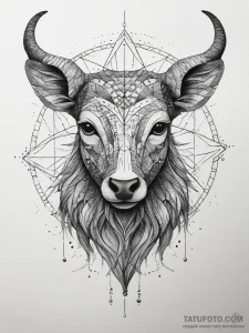 Tattoo sketch a zodiac symbol where the anima... - эскиз тату (№1753804821_0, 29.07.2025 16:00) — Tatufoto.com