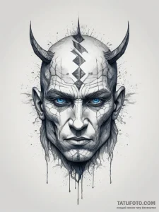 Tattoo design: perun's face, half-shadowed, h... - эскиз тату (№1753805218_0, 29.07.2025 16:06) — Tatufoto.com
