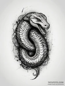 Tattoo sketch a anaconda coiling, for raw pow... - эскиз тату (№1753806005_0, 29.07.2025 16:20) — Tatufoto.com