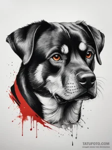 Rottweiler, tattoo line art, black and white... - эскиз тату (№1753806594_0, 29.07.2025 16:29) — Tatufoto.com
