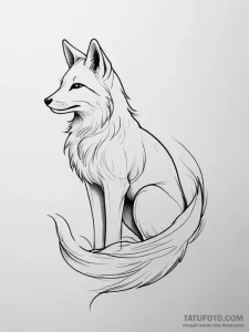 Tattoo sketch a flowing fox silhouette, grace... - эскиз тату (№1753807774_0, 29.07.2025 16:49) — Tatufoto.com