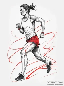 Tattoo design a marathon runner crossing the... - эскиз тату (№1753808366_0, 29.07.2025 16:59) — Tatufoto.com