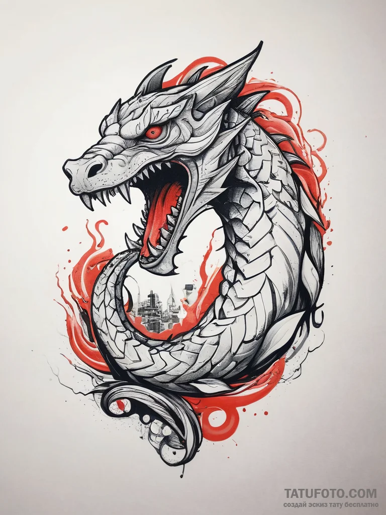 Jörmungandr biting its own tail (is there as... - эскиз тату (№1753809750_0, 29.07.2025 17:22) — Tatufoto.com
