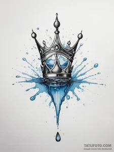 A close-up of a water droplet hitting a surfa... - эскиз тату (№1753810144_0, 29.07.2025 17:29) — Tatufoto.com