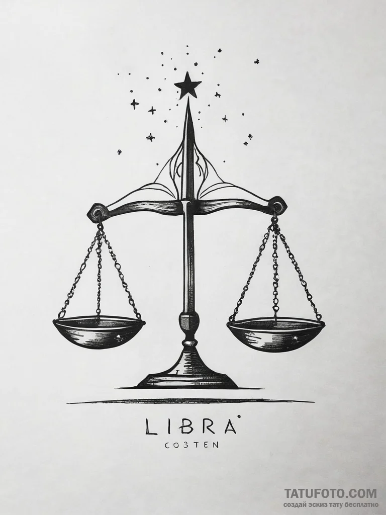 Tattoo sketch libra constellation, its stars... - эскиз тату (№1753810721_0, 29.07.2025 17:38) — Tatufoto.com