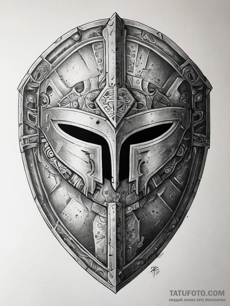 Tattoo sketch an ancient greek hoplite shield... - эскиз тату (№1753811111_0, 29.07.2025 17:45) — Tatufoto.com