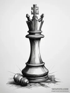 Tattoo sketch a victorious chess piece standi... - эскиз тату (№1753813059_0, 29.07.2025 18:17) — Tatufoto.com