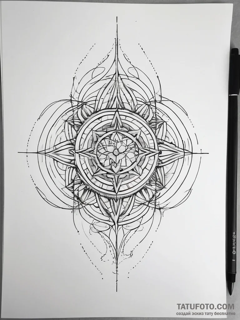 Tattoo design an abstract flow of energy cont... - эскиз тату (№1753813254_0, 29.07.2025 18:20) — Tatufoto.com
