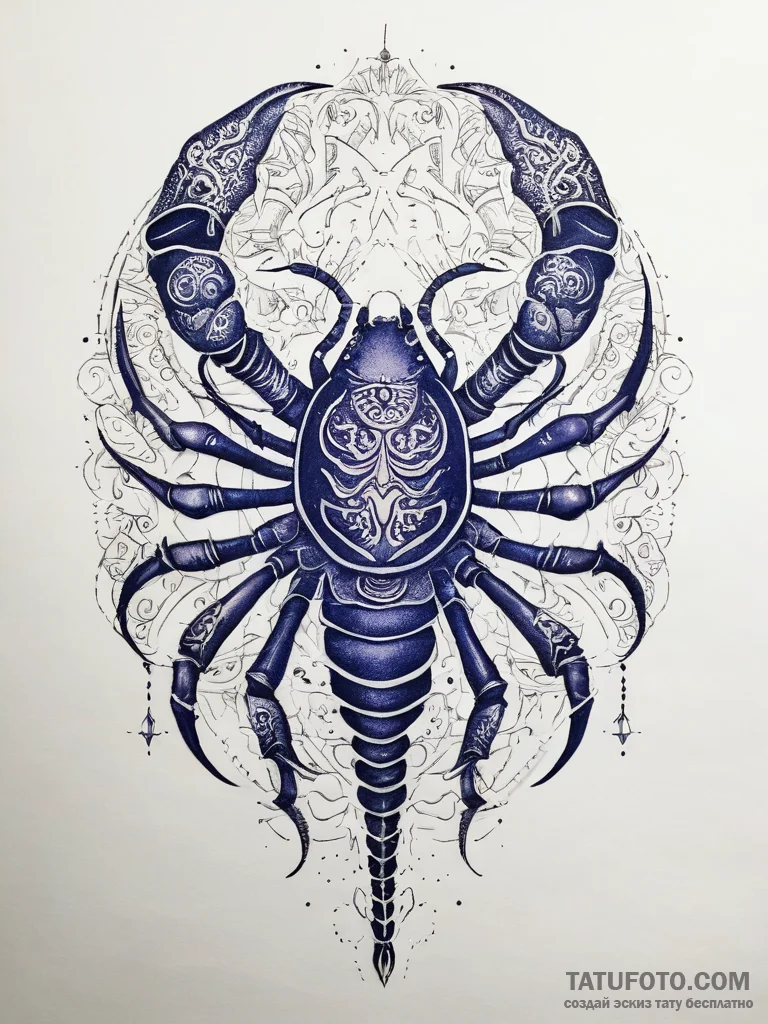 Tattoo design a scorpio scorpion, its silhoue... - эскиз тату (№1753814221_0, 29.07.2025 18:37) — Tatufoto.com