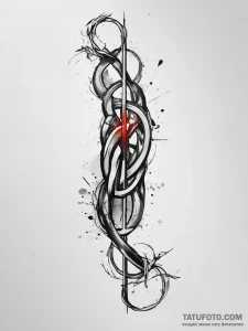 Tattoo sketch a single, unbroken chain link,... - эскиз тату (№1753814420_0, 29.07.2025 18:40) — Tatufoto.com