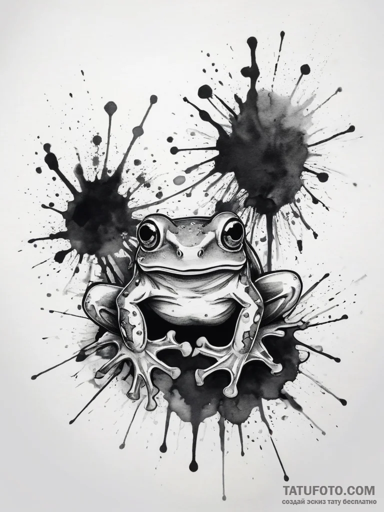 Frog, tattoo flash sheet design, black and wh... - эскиз тату (№1753815199_0, 29.07.2025 18:53) — Tatufoto.com