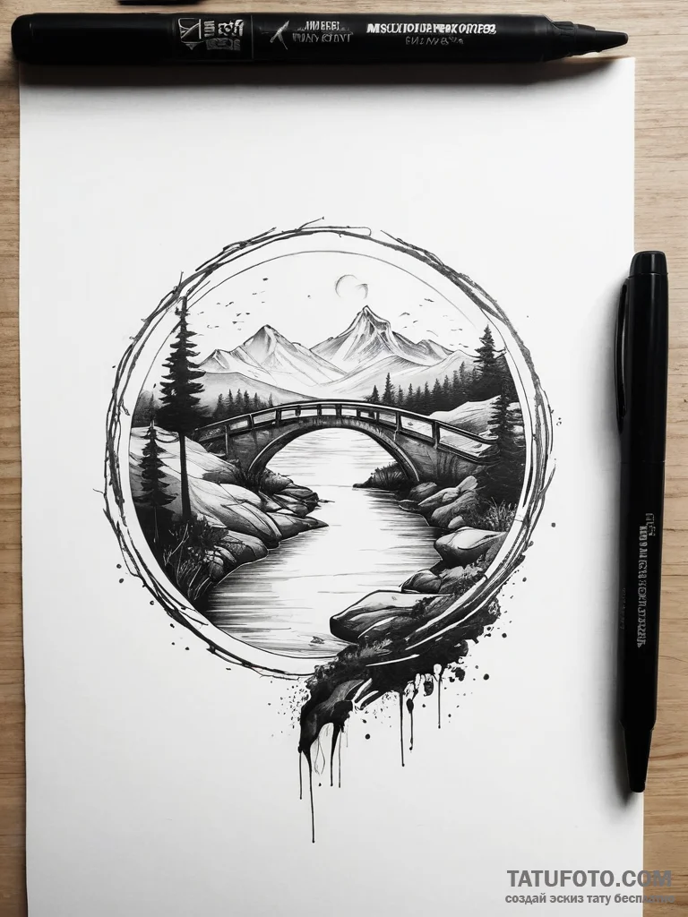 73. tattoo sketch: a "raduga" rune integrated... - эскиз тату (№1753815391_0, 29.07.2025 18:56) — Tatufoto.com
