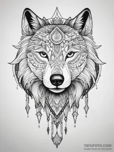 Tattoo sketch: a geometric mandala incorporat... - эскиз тату (№1753816967_0, 29.07.2025 19:22) — Tatufoto.com
