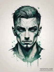Tattoo design: a dark, atmospheric portrait o... - эскиз тату (№1753817740_0, 29.07.2025 19:35) — Tatufoto.com