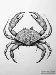 Tattoo design a realistic cancer crab, intric... - эскиз тату (№1753818129_0, 29.07.2025 19:42) — Tatufoto.com