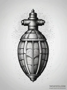 Tattoo design a stylized grenade with subtle... - эскиз тату (№1753820444_0, 29.07.2025 20:20) — Tatufoto.com