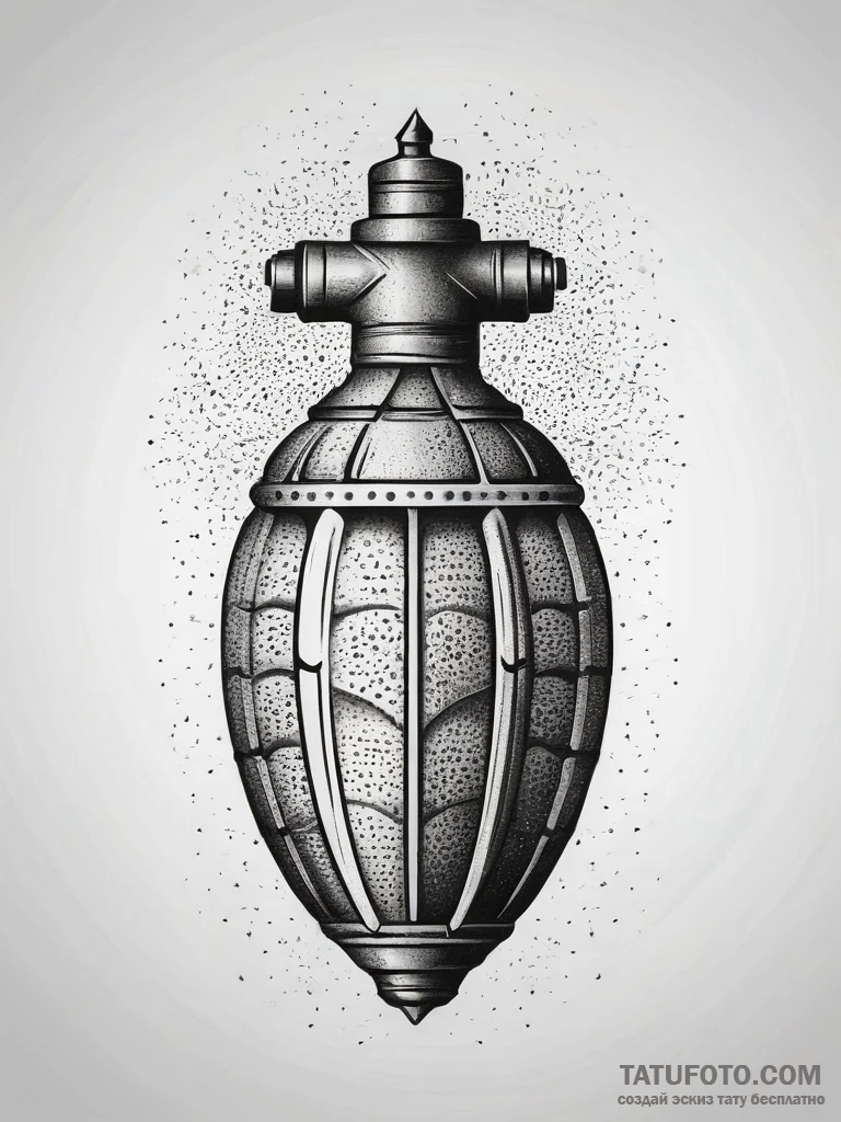 Tattoo design a stylized grenade with subtle... - эскиз тату (№1753820444_0, 29.07.2025 20:20) — Tatufoto.com
