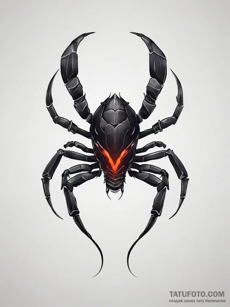 Tattoo design a scorpio scorpion made of obsi... - эскиз тату (№1753821991_0, 29.07.2025 20:46) — Tatufoto.com
