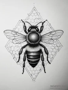 A bee on a honeycomb (is there, but can be cl... - эскиз тату (№1753823729_0, 29.07.2025 21:15) — Tatufoto.com