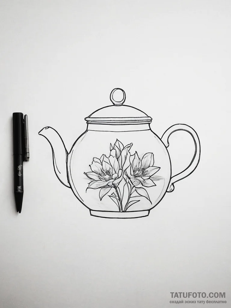 Teapot — эскиз тату (№1753823924_0, 29.07.2025 21:18) — Tatufoto.com
