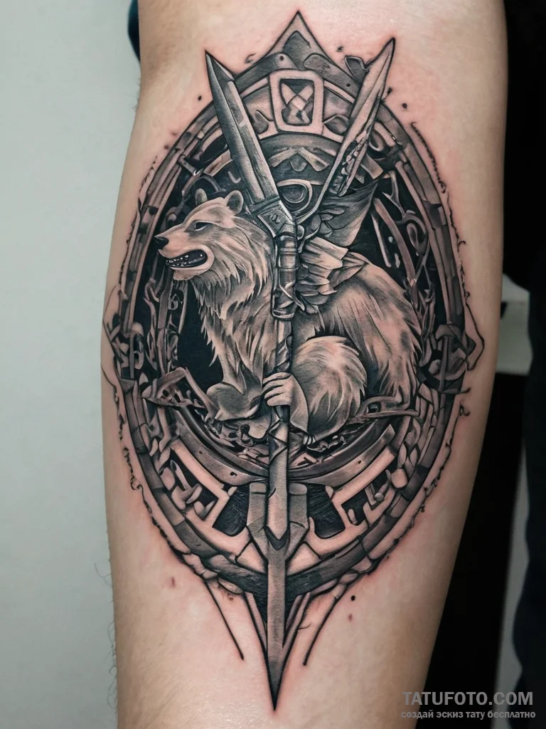 Tattoo on the left shoulder and transition to... - реализм (ч/б), цветная яркая - эскиз тату (№1753824768_0, 29.07.2025 21:32) — Tatufoto.com