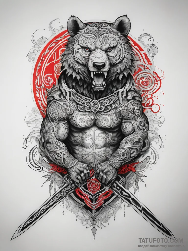 Tattoo on the left shoulder and transition to... - японская, красный + чёрный - эскиз тату (№1753824941_0, 29.07.2025 21:35) — Tatufoto.com