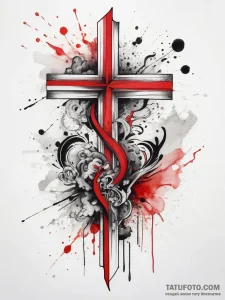 Tattoo design a fluid, abstract shape blendin... - эскиз тату (№1753826995_0, 29.07.2025 22:09) — Tatufoto.com