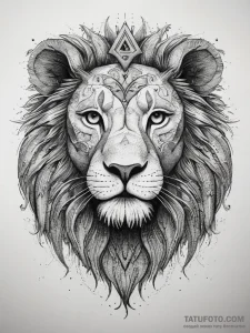 Tattoo sketch a leo lion as a protector of fo... - эскиз тату (№1753828142_0, 29.07.2025 22:29) — Tatufoto.com