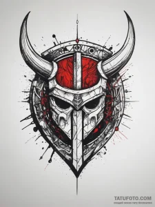 A broken viking shield, concept art for tatto... - эскиз тату (№1753828920_0, 29.07.2025 22:42) — Tatufoto.com