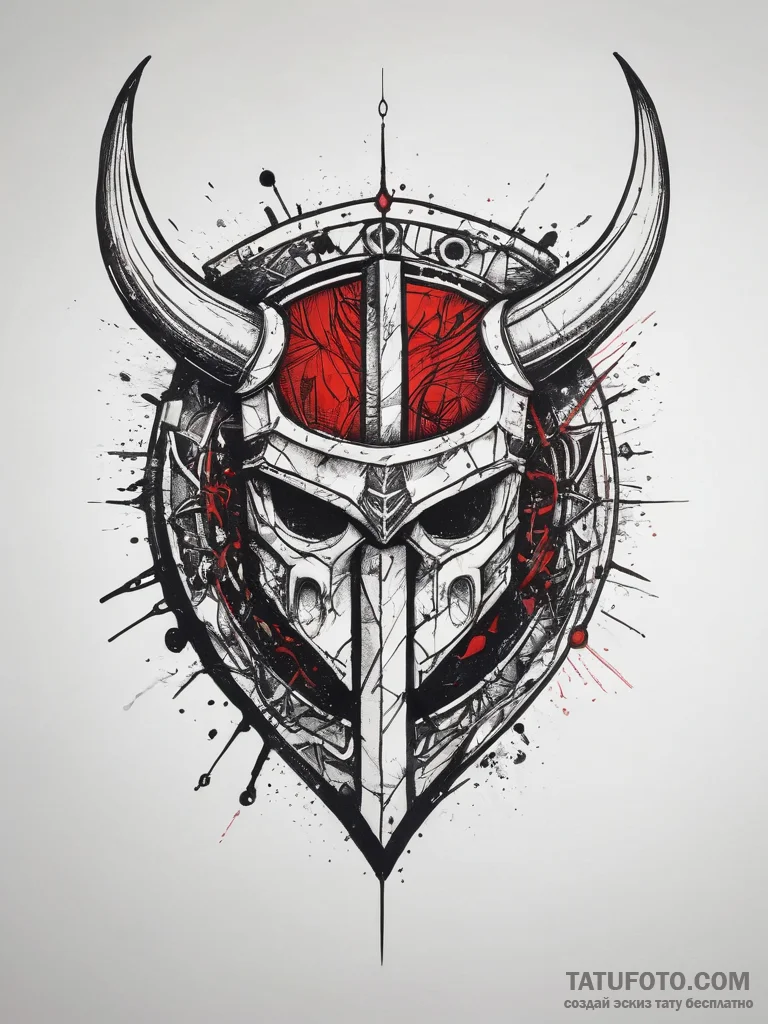A broken viking shield, concept art for tatto... - эскиз тату (№1753828920_0, 29.07.2025 22:42) — Tatufoto.com