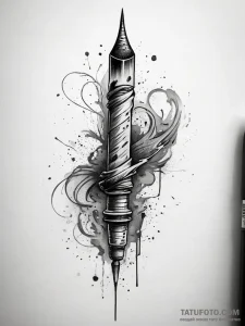 A close-up of a burning incense stick, with s... - эскиз тату (№1753829118_0, 29.07.2025 22:45) — Tatufoto.com