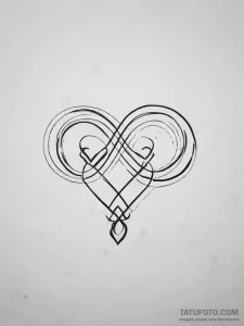 Tattoo sketch a heart made of a single contin... - эскиз тату (№1753829315_0, 29.07.2025 22:48) — Tatufoto.com
